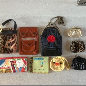 Small Vintage Retro Fashion Purses Wallets and Accessory Holders - Lot of 9